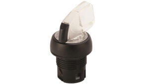 Sprecher + Schuh Pilot Devices D7P-LHR37 Selector Switch - Illuminated 3 Position Spring/R  Long Knob Clear w/Black Insert